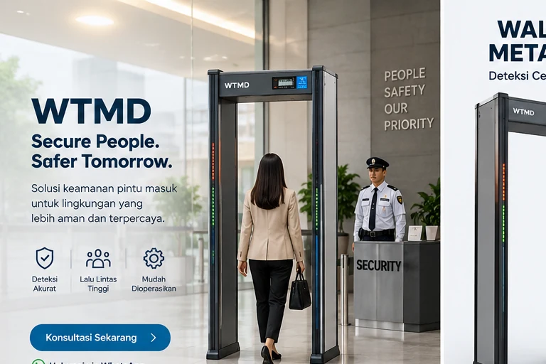 Ilustrasi Walk Through Metal Detector untuk security screening